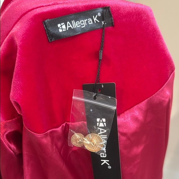 Allegra K Pink Velvet Cropped Blazer - Picture 5 of 5